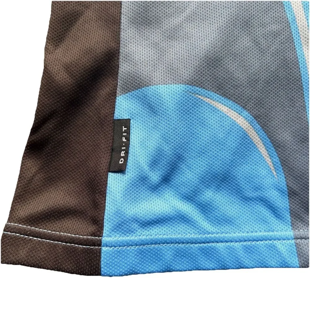 Vtg Y2K Nike Cycling Jersey Large Italy Made Blue Dri-Fit Techwear Gorpcore 2003